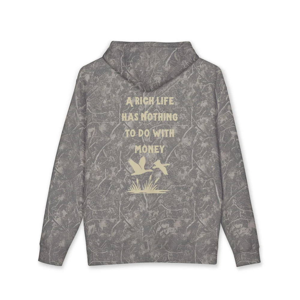 A Rich Life Has Nothing To Do With Money Hoodie | Bird Marsh Graphic