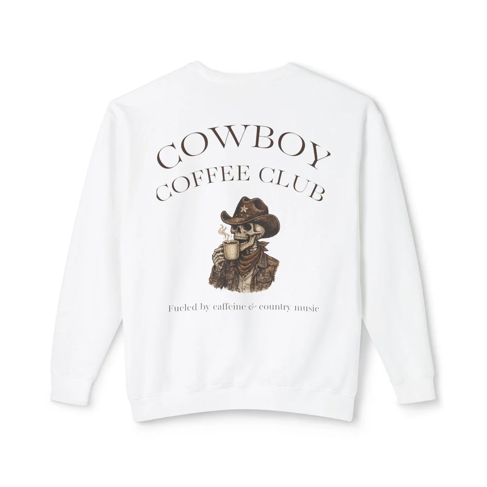Cowboy Coffee Club Sweatshirt | Skeleton Western Graphic Tee