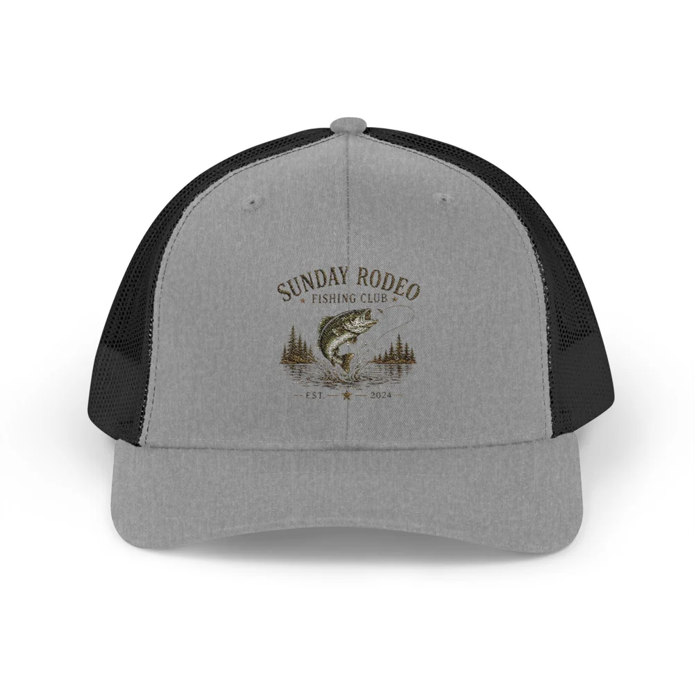 Sunday Rodeo Fishing Club | Embroidered Snapback Trucker Cap