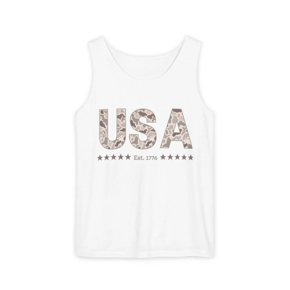 USA Duck Camo Print Tank Top | Est. 1776, Stars