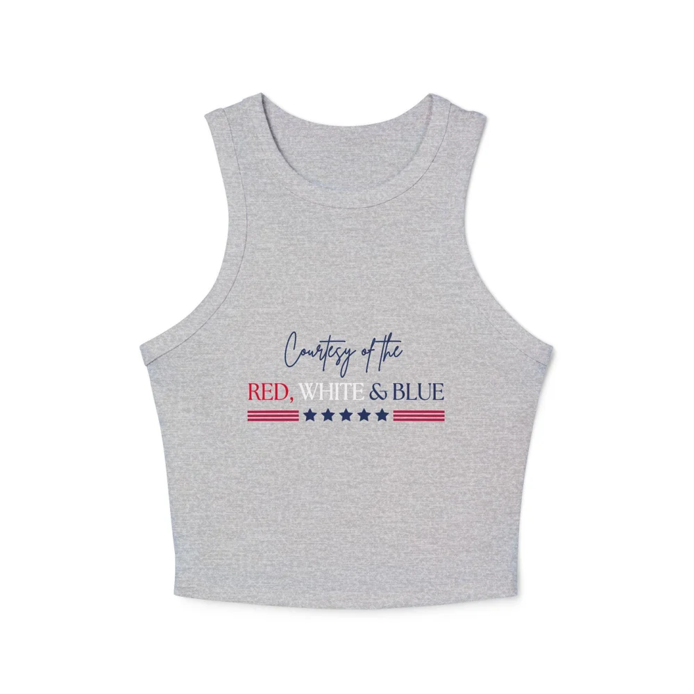 Courtesy of the Red, White & Blue Tank Top | Racer Crop Top, Patriotic Stars Stripes