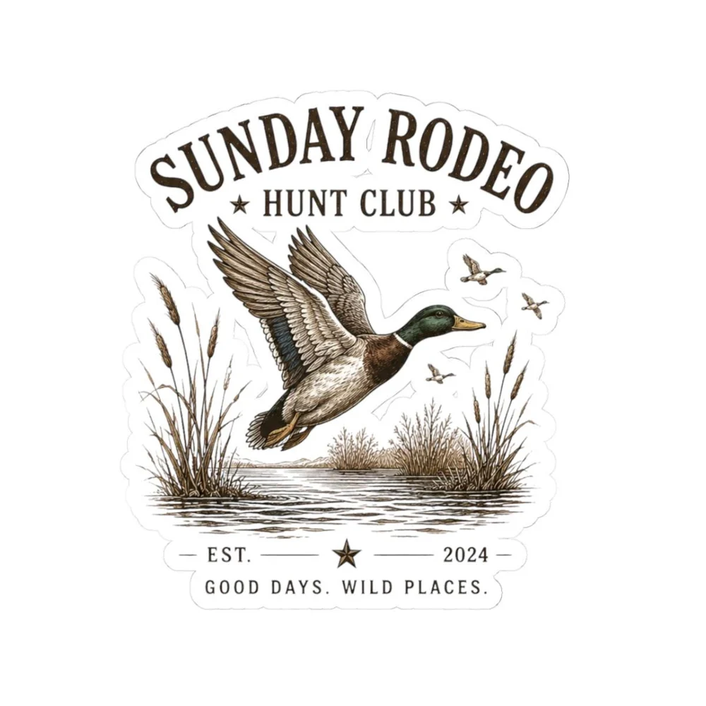 Mallard Duck Flying Sticker | Hunting Club Vintage Decal