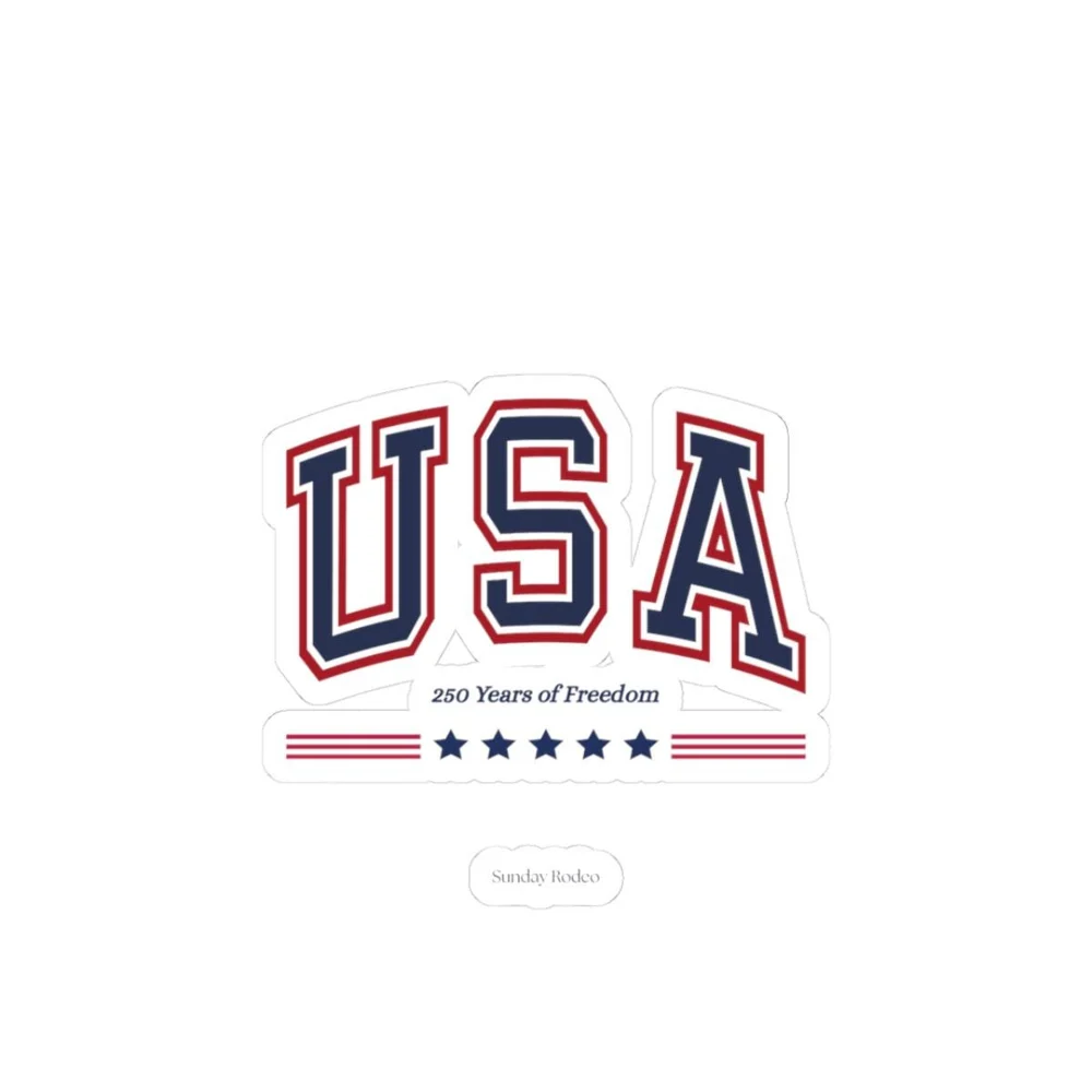 USA varsity letters Kiss-Cut Stickers | patriotic flag stars stripes