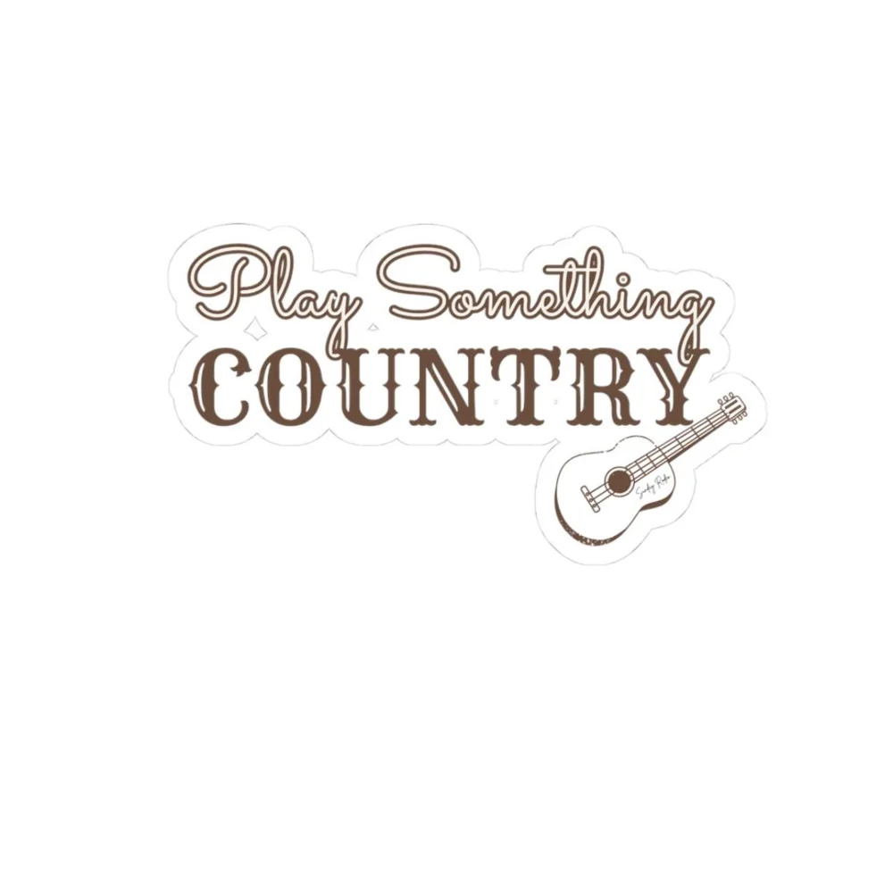 Play Something Country Sticker | Kiss-Cut country music guitar decal