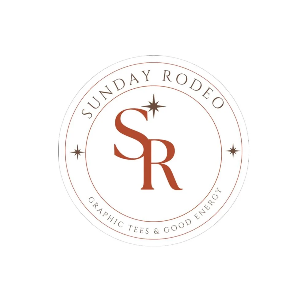 Sunday Rodeo SR Logo Kiss-Cut Sticker | Round Vinyl Brand Decal