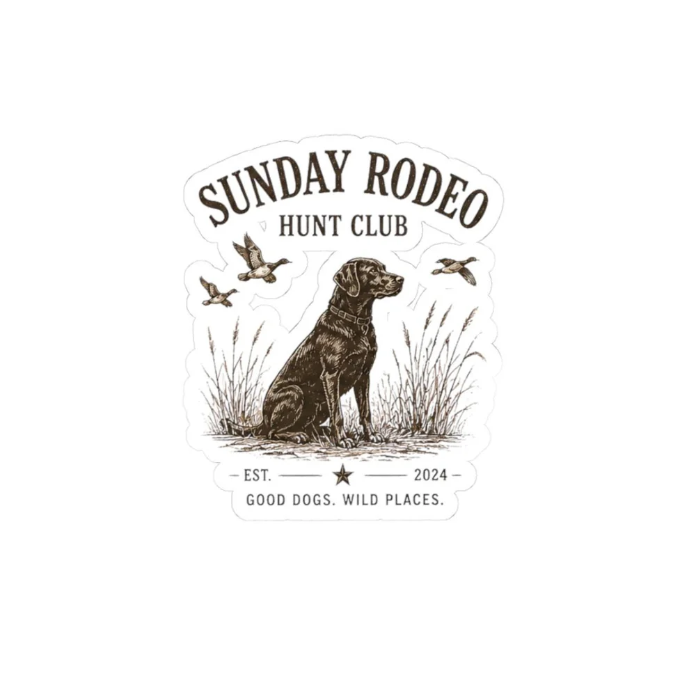 Sunday Rodeo Hunt Club Labrador Sticker | Duck Hunting, Vintage Badge