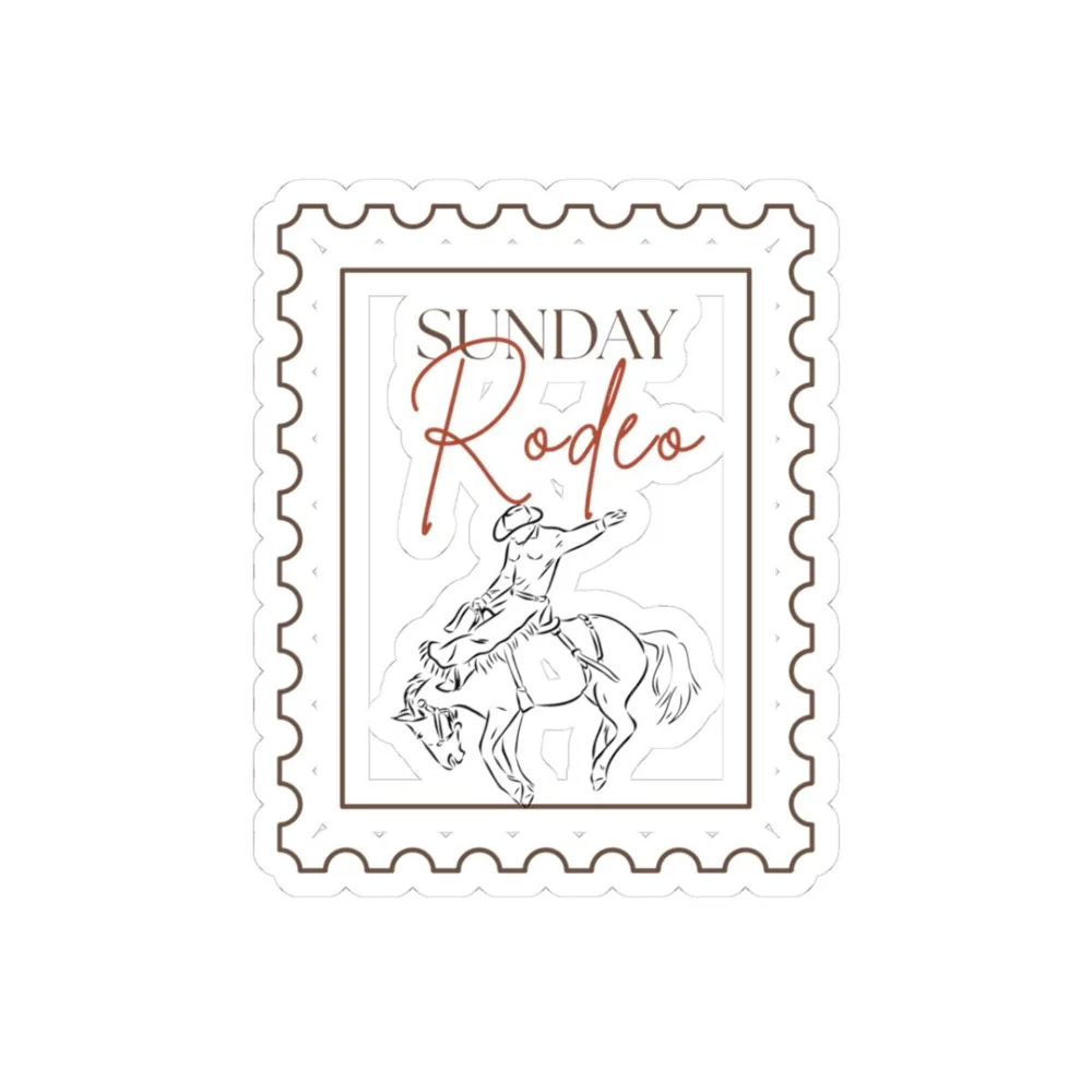 Sunday Rodeo cowgirl horse sticker | kiss-cut vinyl decal