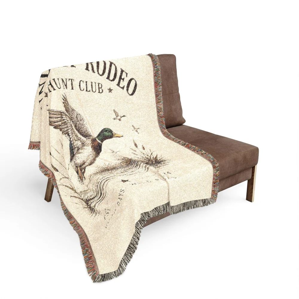Mallard Duck Flying Woven Blanket | Sunday Rodeo Hunt Club Throw