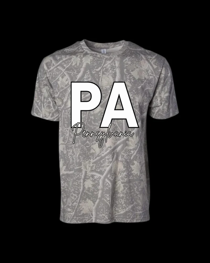 PA Pennsylvania T-Shirt | State Initials Script Design