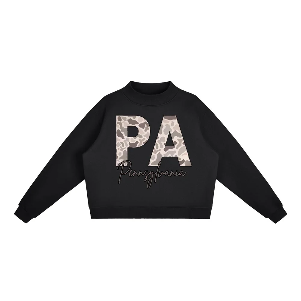 Essential Fleece Mock-Neck Crew Sweatshirt