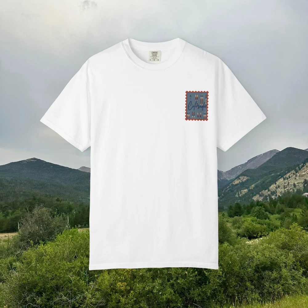 Colorado | Skiing Stamp Back T-Shirt