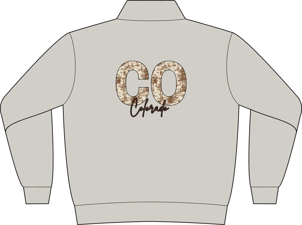 CO Colorado | Western Print Unisex 10 oz Quarter-Zip Pullover Sweatshirt