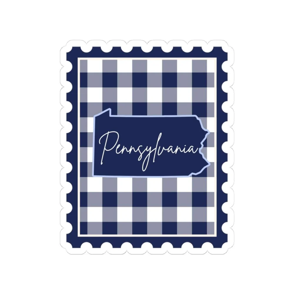 Pennsylvania | Gingham Stamp | Kiss-Cut Sticker
