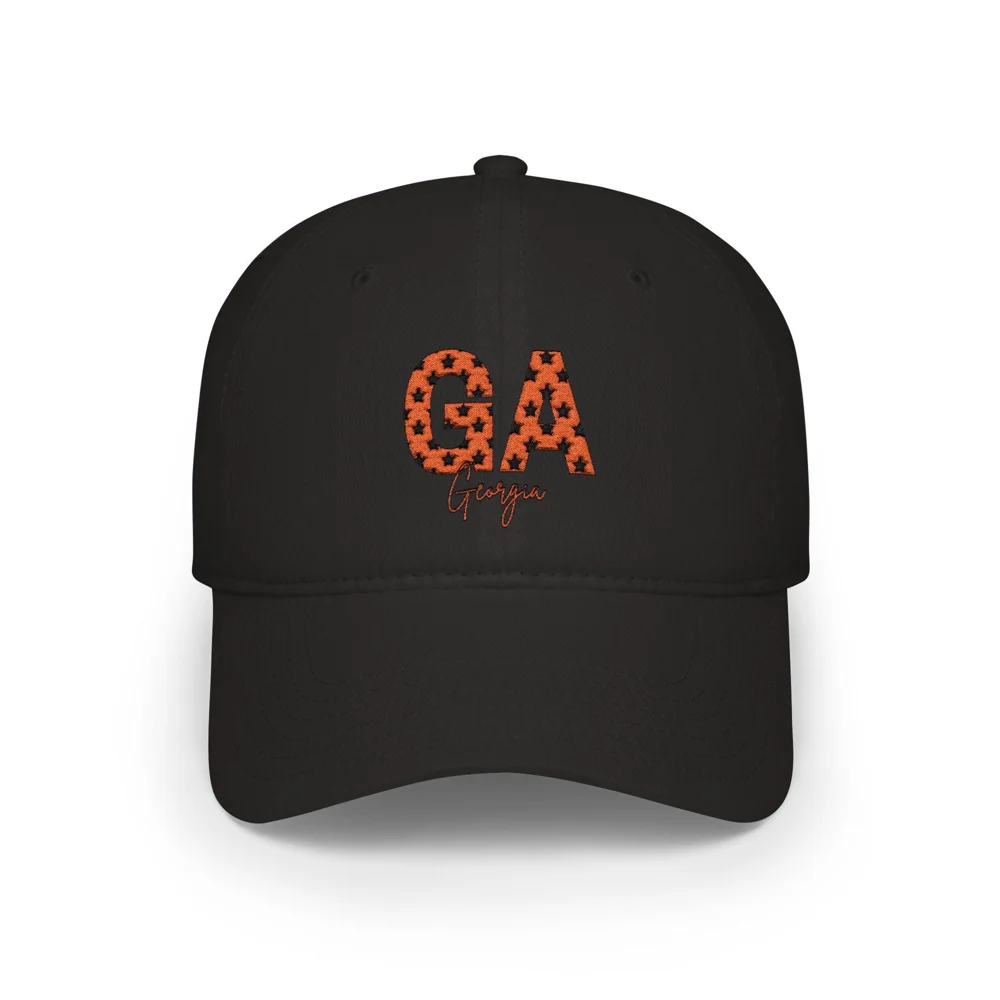 GA Leopard Print Monogram Cap | Georgia Initials Embroidered Cap