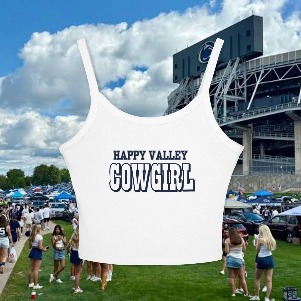 Happy Valley Cowgirl Tank Top | Spaghetti Strap Crop Top