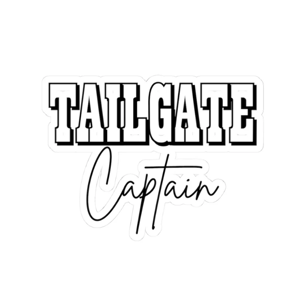 Tailgate Captain Kiss-Cut Sticker | Tailgating Decal, Laptop Sticker