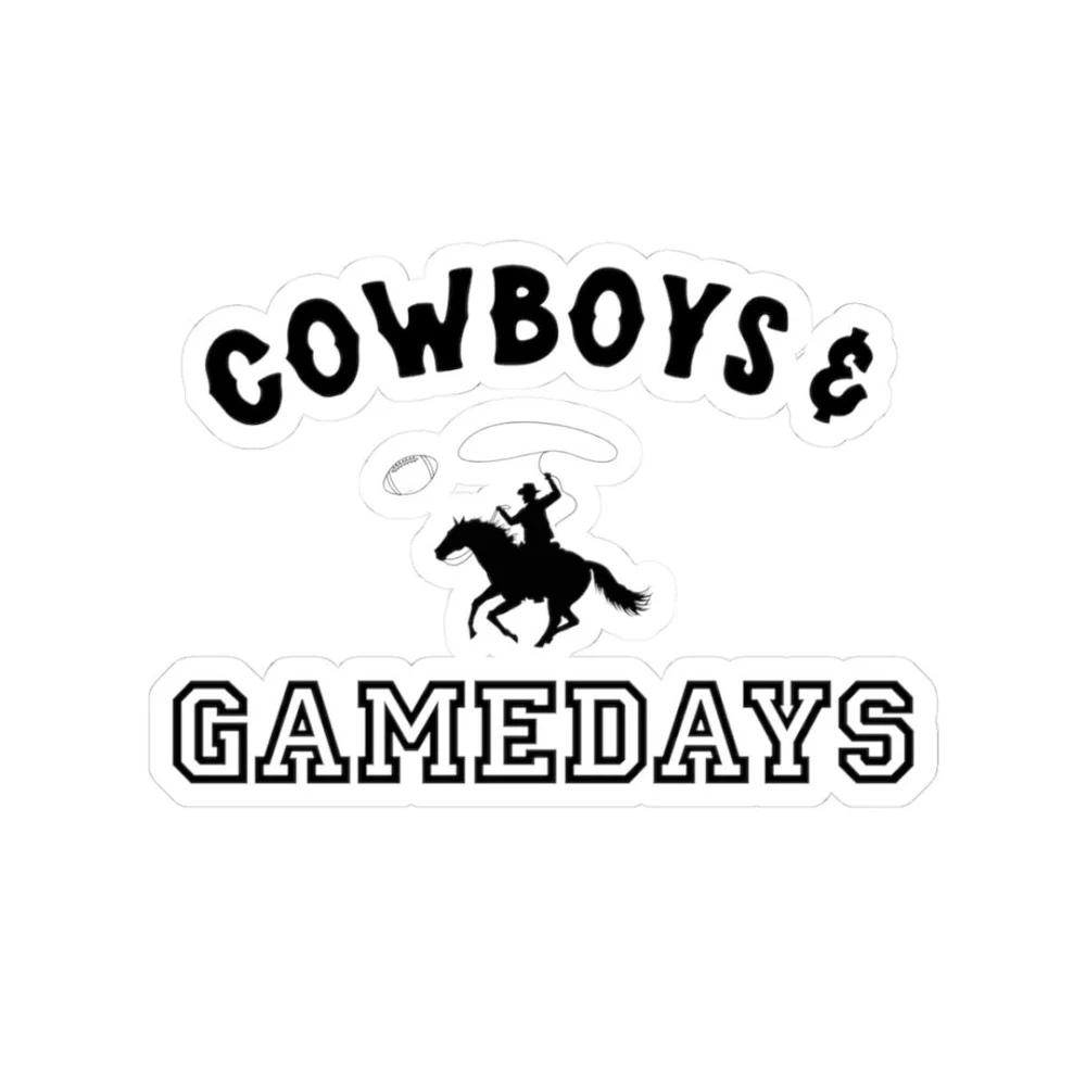 Cowboys & Gamedays Kiss-Cut Sticker | Rodeo Rider Laptop Decal